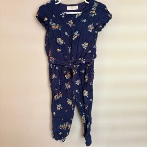 🌸 Zara Girls Navy Floral Belted Jumpsuit – Size 4 (104 cm) 🌸